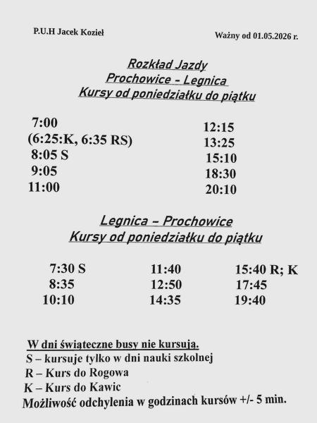 Ceny biletów na trasie