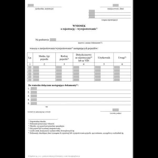 Kasacja pojazdu informacje